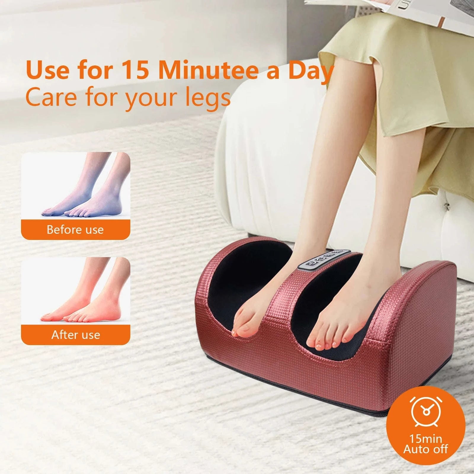 Electric Foot Massage Machine with Heat and Deep Kneading-black / United States / 110 V|US Plug