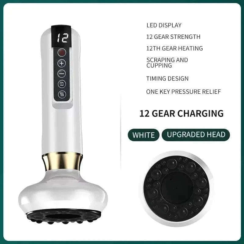 Electric GuaSha Vacuum Massager with Infrared Heat-A12-12 Green