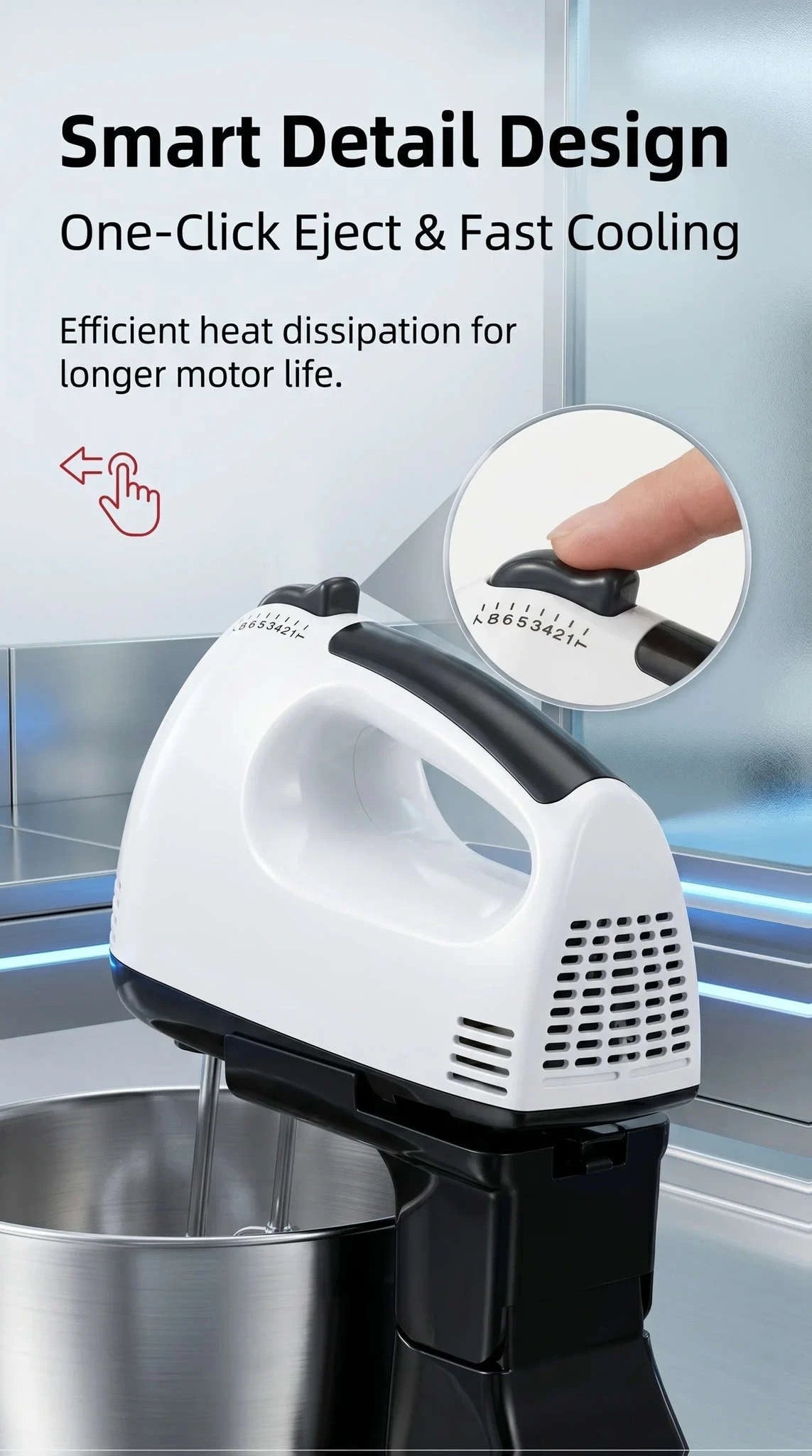 Electric Handheld Egg Beater Mixer-Two stirring sticks / United States / 100V-127V US Plug