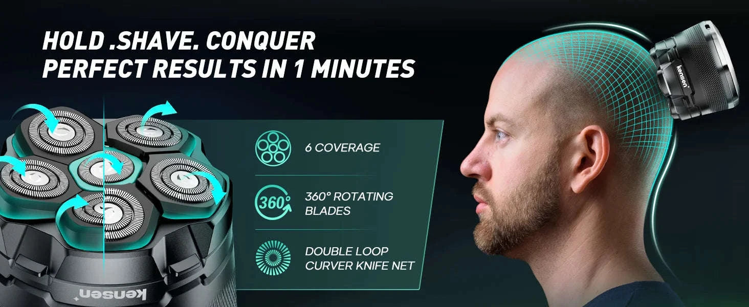 Electric Head Shaver for Smooth, Fast Bald Shaving-Head shaver / spain