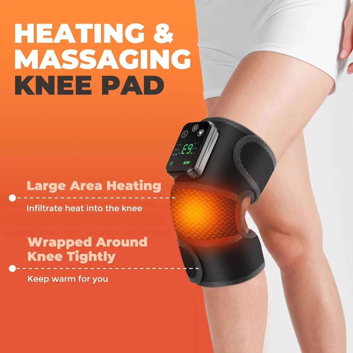 Electric Heated Knee Massager with Vibration and Warmth-TypeC -only knee / 2PCS-1 pair / CN