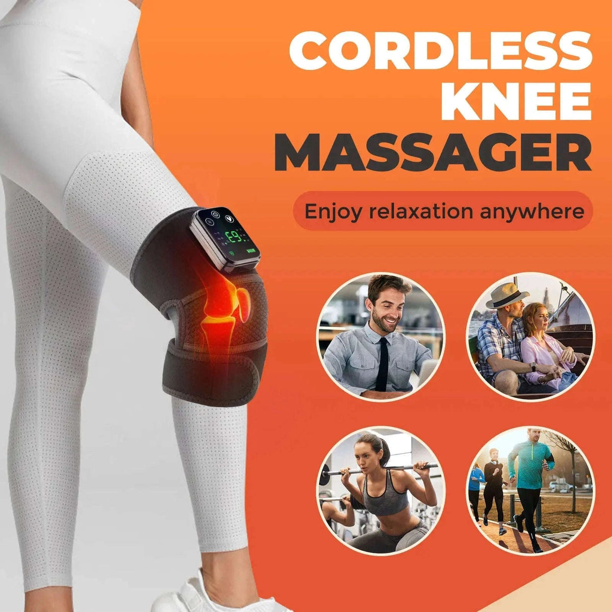 Electric Heated Knee Massager with Vibration and Warmth-TypeC -only knee / 2PCS-1 pair / CN