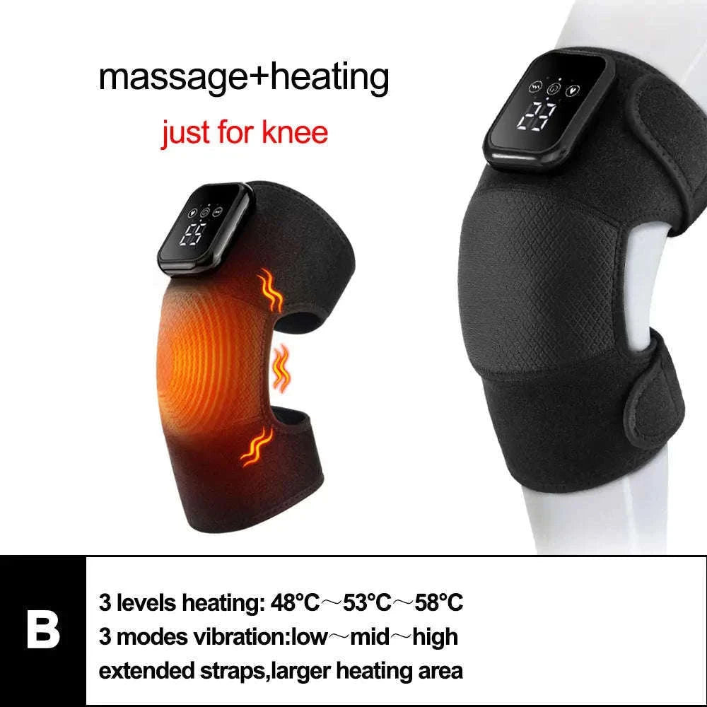 Electric Heated Knee Massager with Vibration and Warmth-TypeC -only knee / 2PCS-1 pair / CN