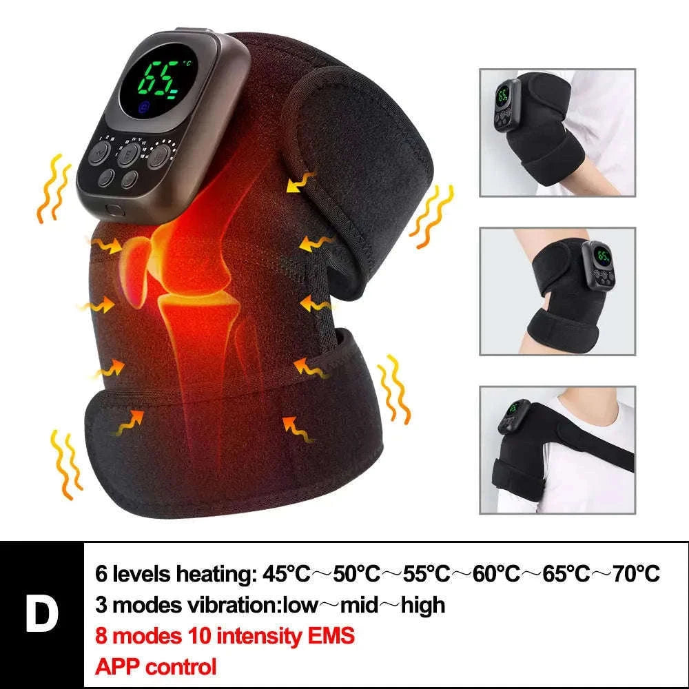 Electric Heated Knee Massager with Vibration and Warmth-TypeC -only knee / 2PCS-1 pair / CN