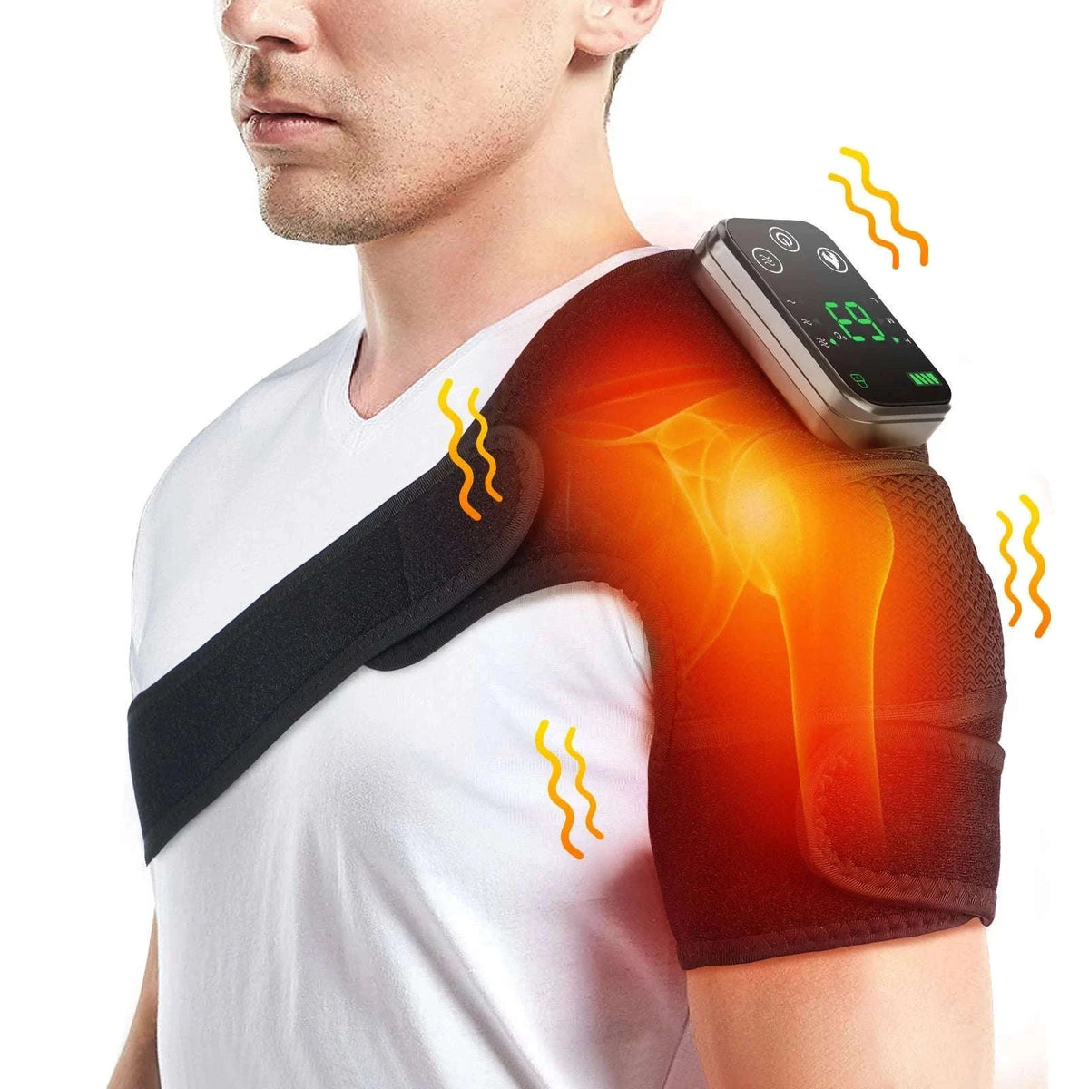 Electric Heated Knee Massager with Vibration and Warmth-TypeC -only knee / 2PCS-1 pair / CN