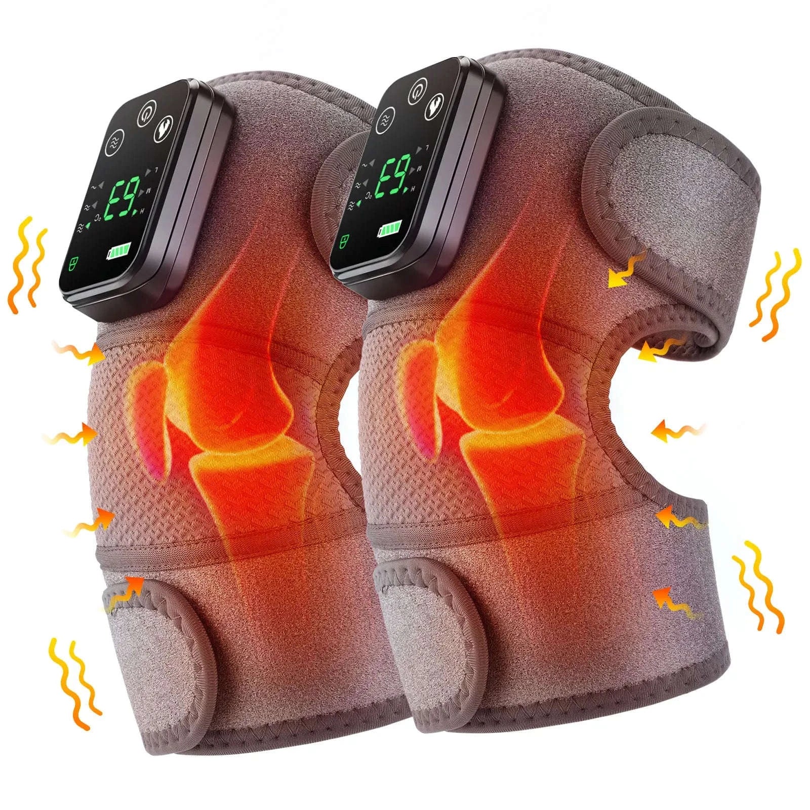 Electric Heated Vibration Knee Massage Pad-TypeC -only knee / 2PCS-1 pair / CN