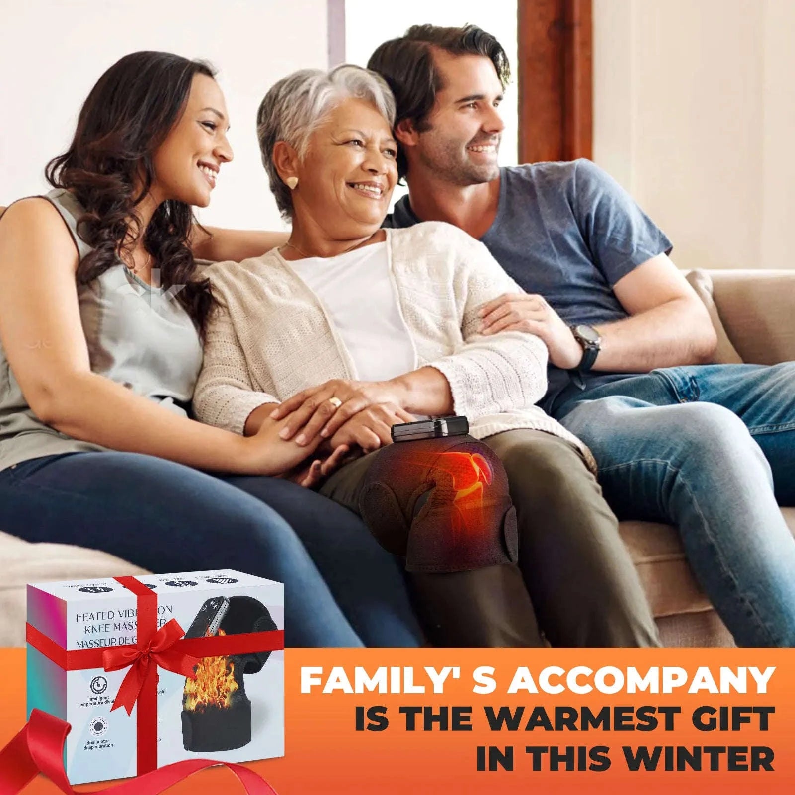 Electric Heated Vibration Knee Massage Pad-TypeC -only knee / 2PCS-1 pair / CN