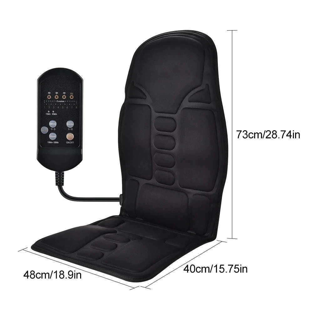 Electric Heating Massage Pad for Relaxing Neck & Back Relief-black / EU Plug
