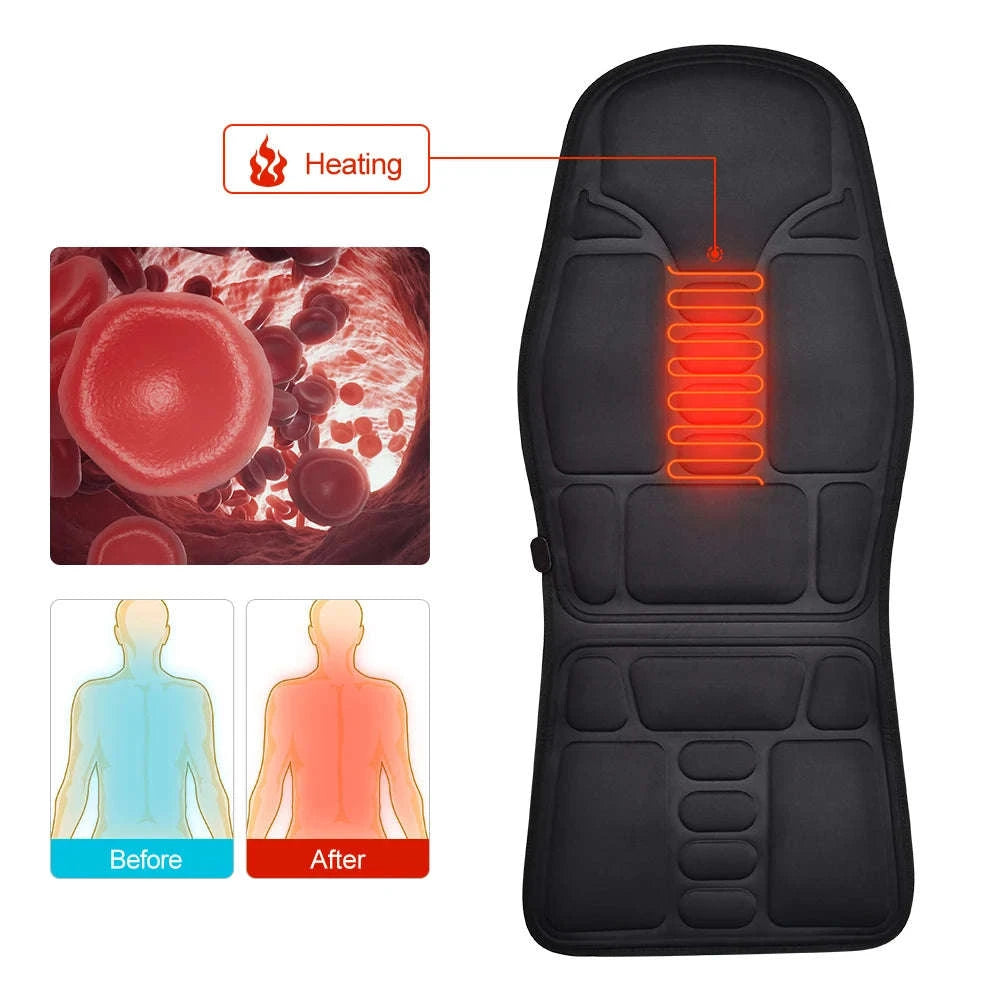 Electric Heating Massage Pad for Relaxing Neck & Back Relief-black / EU Plug