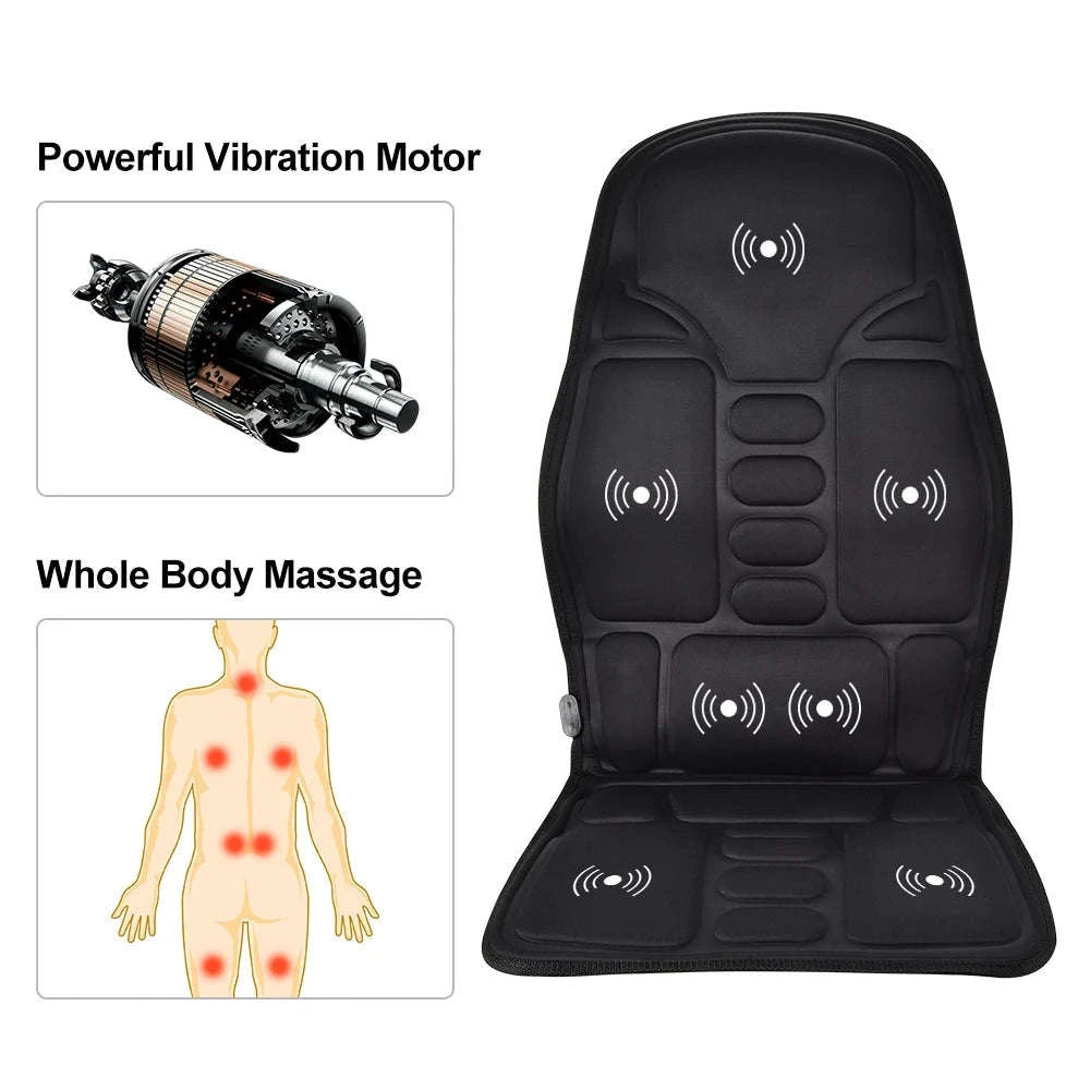 Electric Heating Massage Pad for Relaxing Neck & Back Relief-black / EU Plug