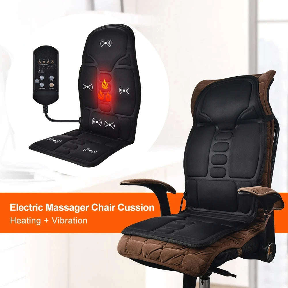 Electric Heating Massage Pad for Relaxing Neck & Back Relief-black / EU Plug