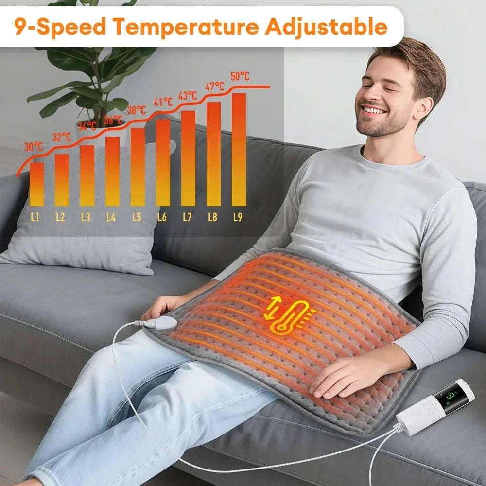 Electric Heating Pad with 9 Heat Levels and Timer-EU Plug 220-240V