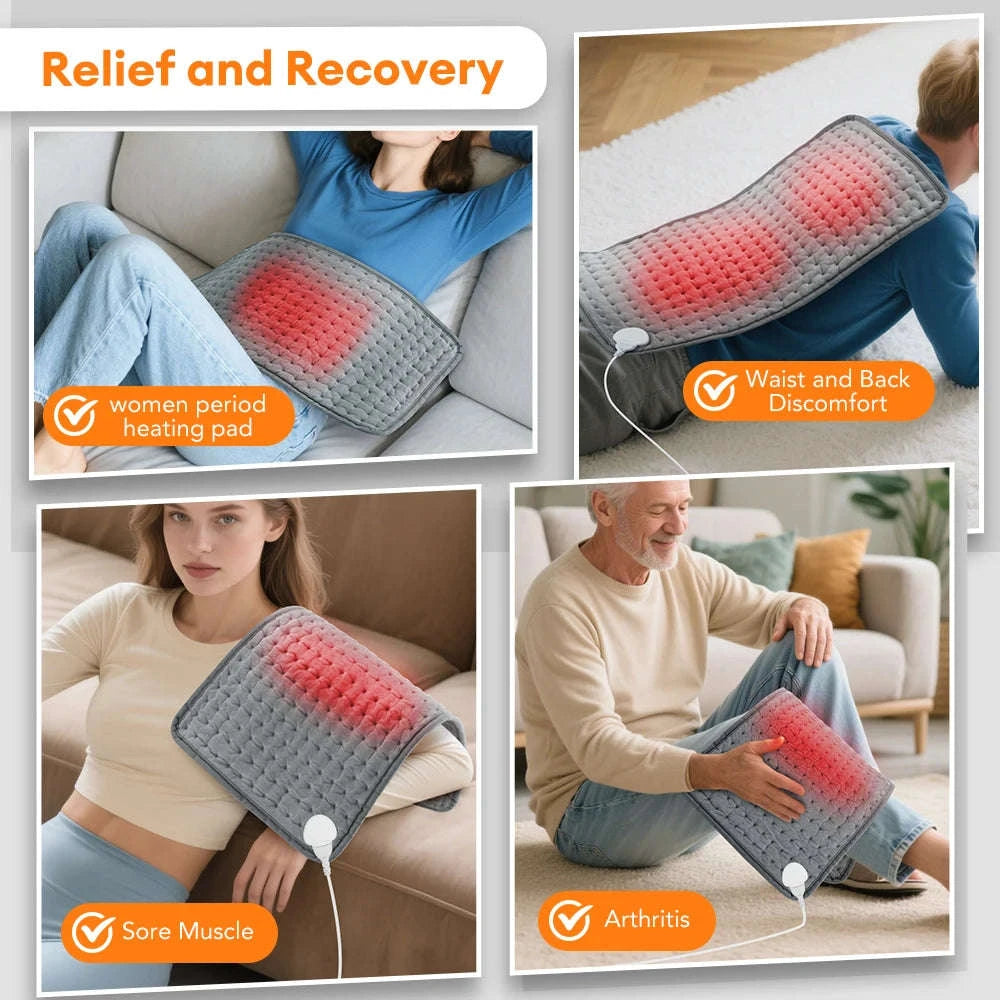 Electric Heating Pad with 9-Level Temperature & Timer-EU Plug 220-240V