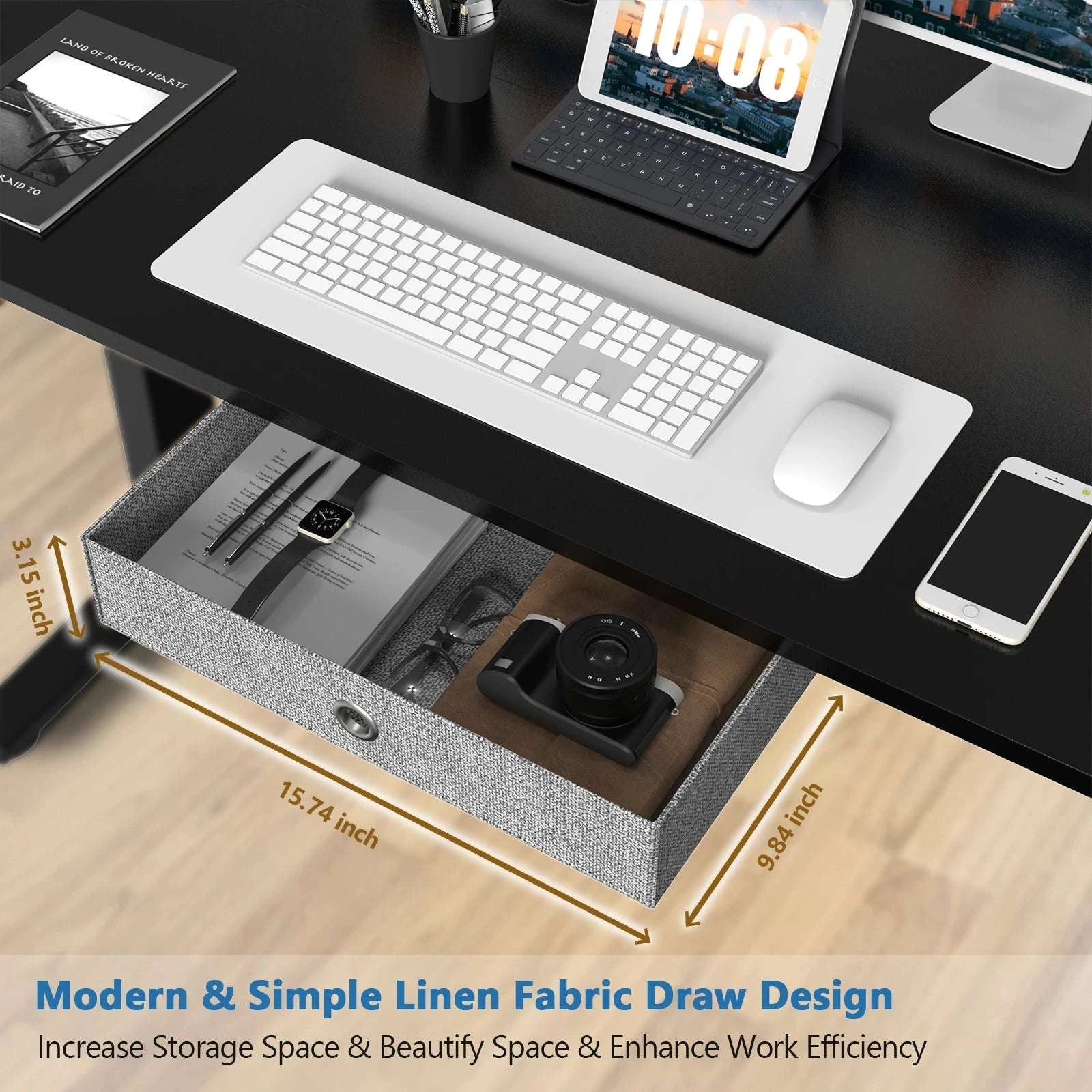 Electric Height Adjustable Standing Desk with Memory Settings-48IN OAK / United States
