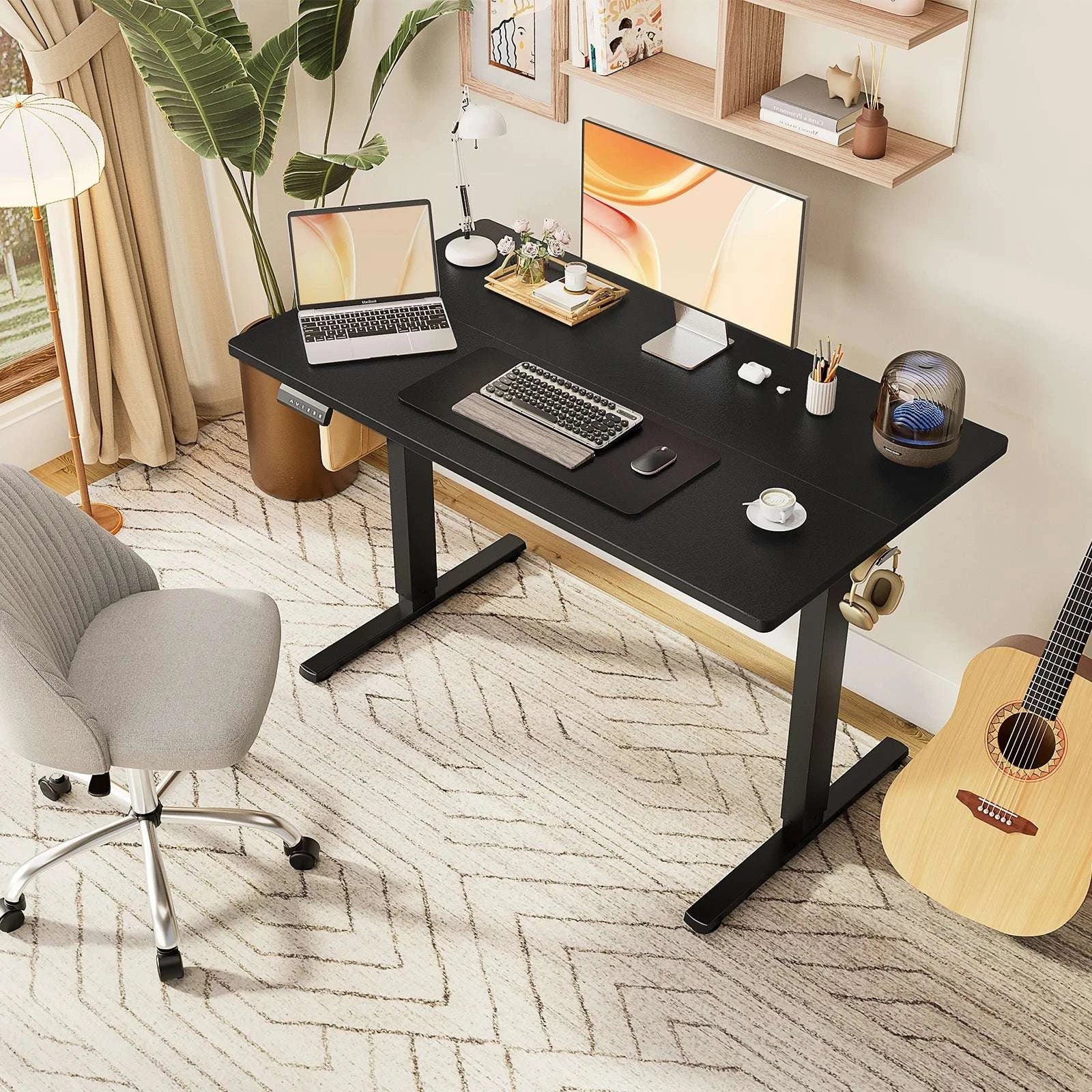 Electric Height Adjustable Standing Desk with Memory Settings-48IN OAK / United States