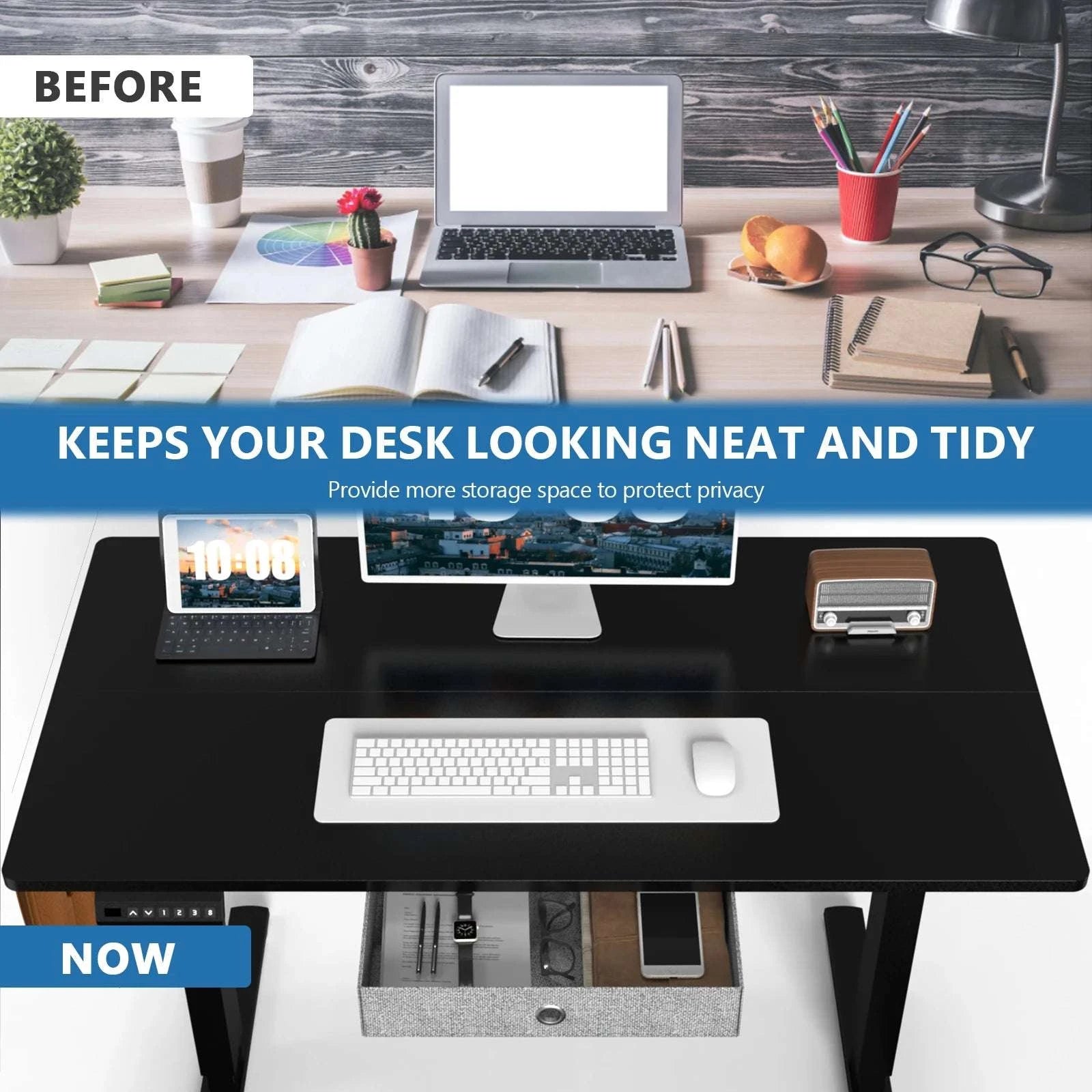 Electric Height Adjustable Standing Desk with Memory Settings-48IN OAK / United States