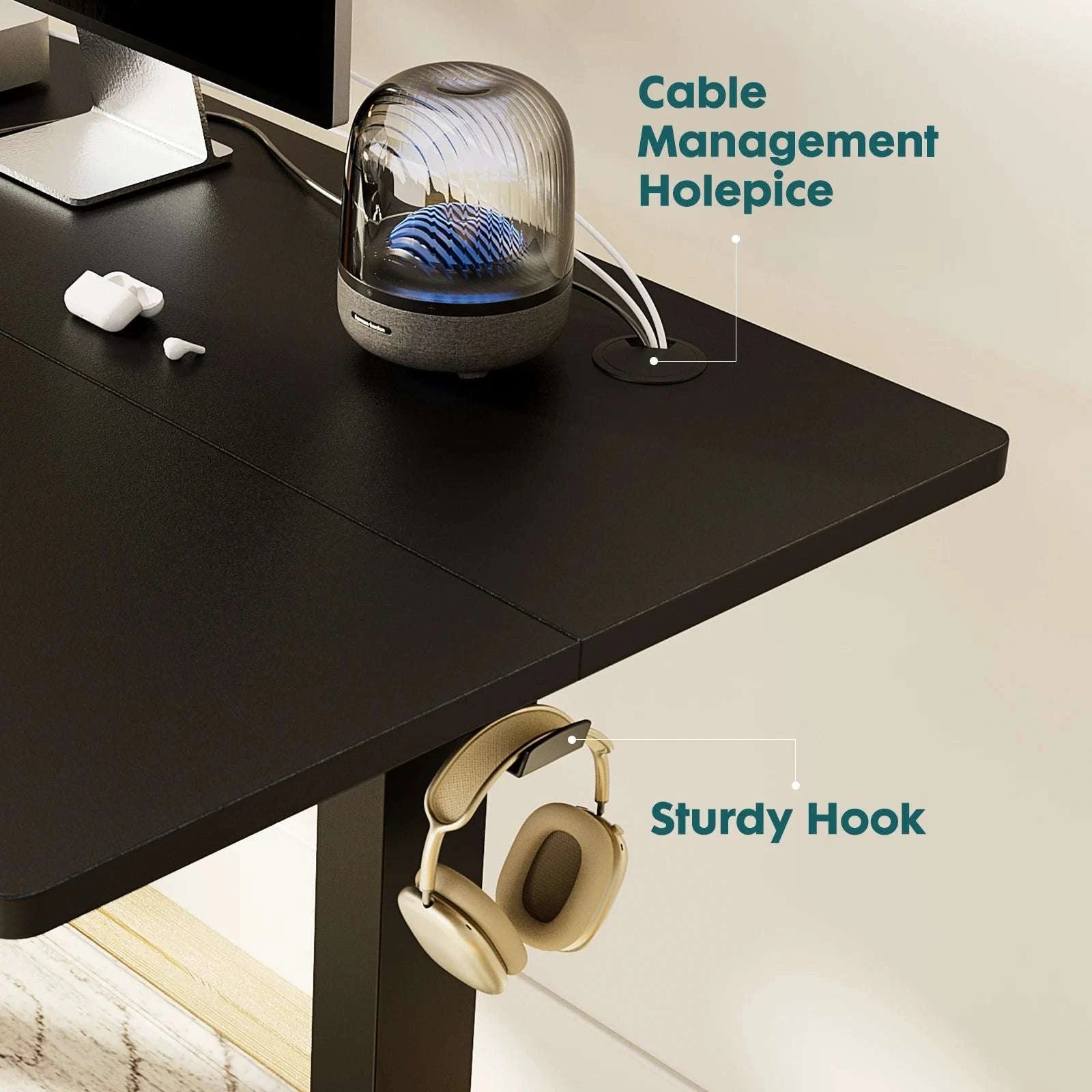 Electric Height Adjustable Standing Desk with Memory Settings-Chocolate / United States
