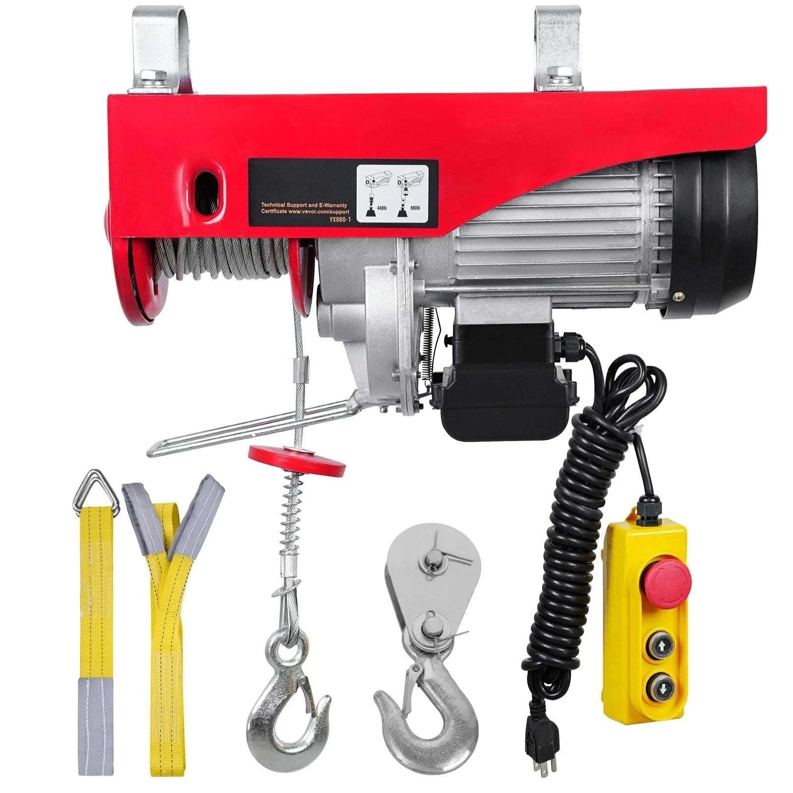 Electric Hoist 200–800kg with Remote Control for Garage Lifting-Wired 600kg / United States