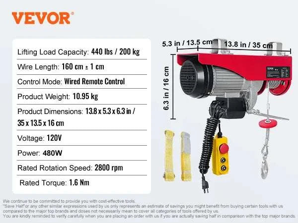 Electric Hoist 200–800kg with Remote Control for Garage Lifting-Wireless 600kg / United States