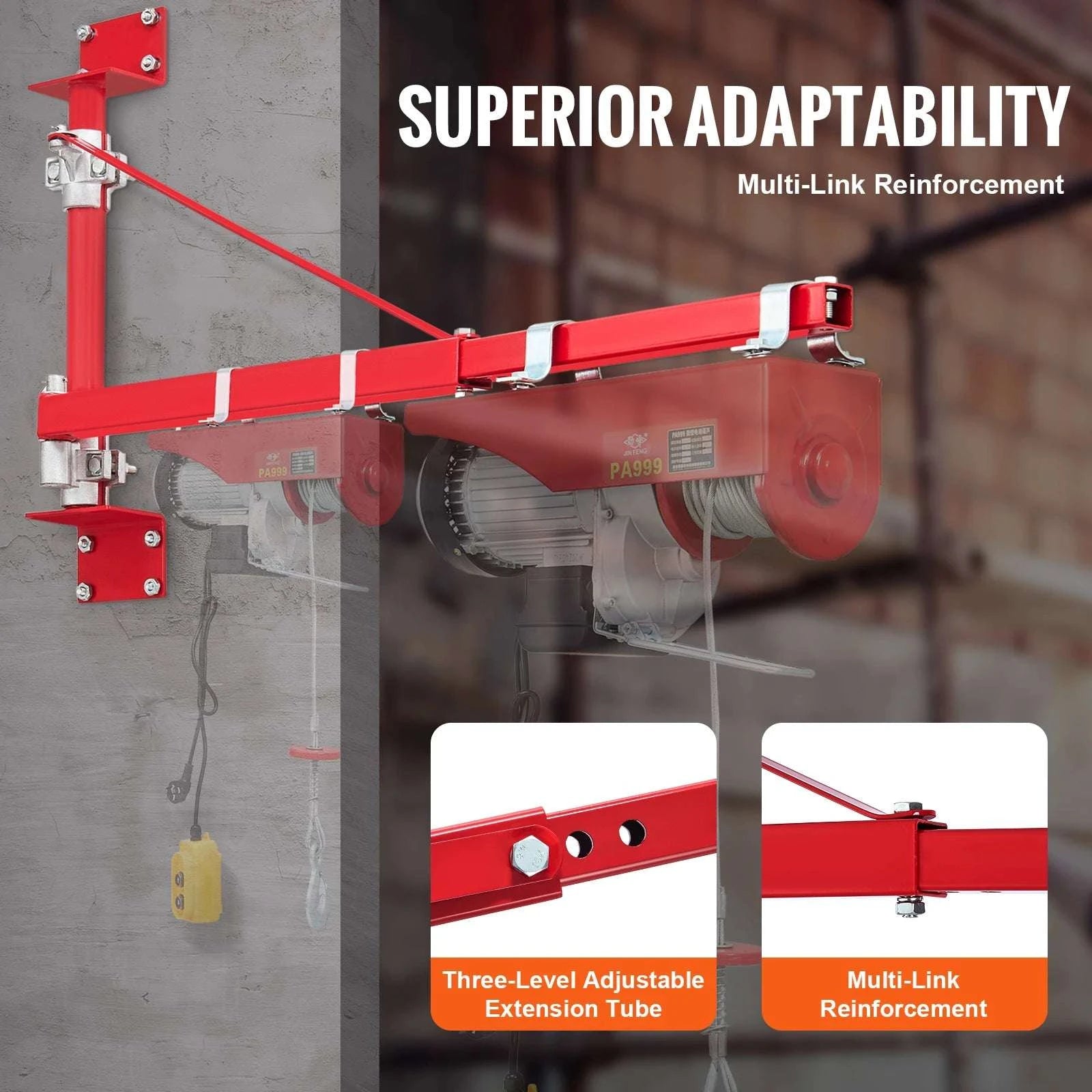 Electric Hoist Support Arm 180° Swivel Steel Lift Frame 600kg-300-600kg / CZECH REPUBLIC