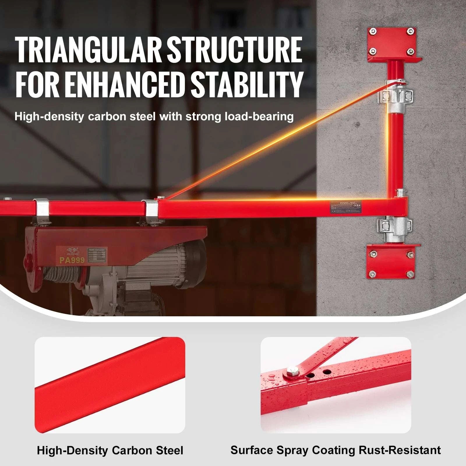 Electric Hoist Support Arm 660lbs Capacity with 180° Swing-750-1150mm / france