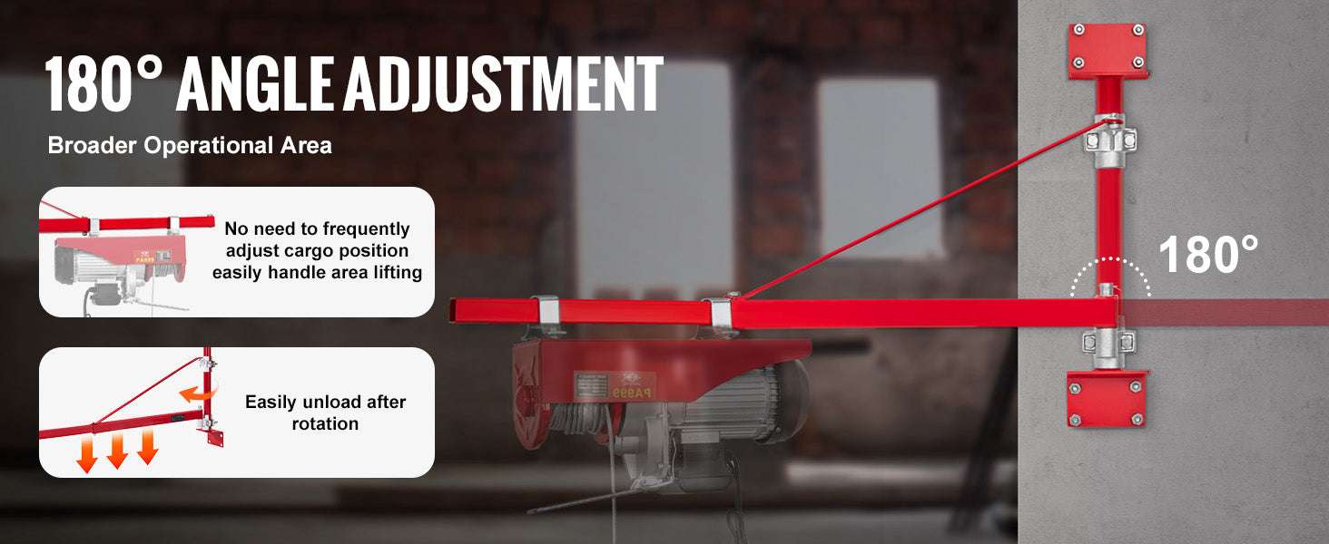 Electric Hoist Support Arm with 180° Swing for Heavy Lifting-