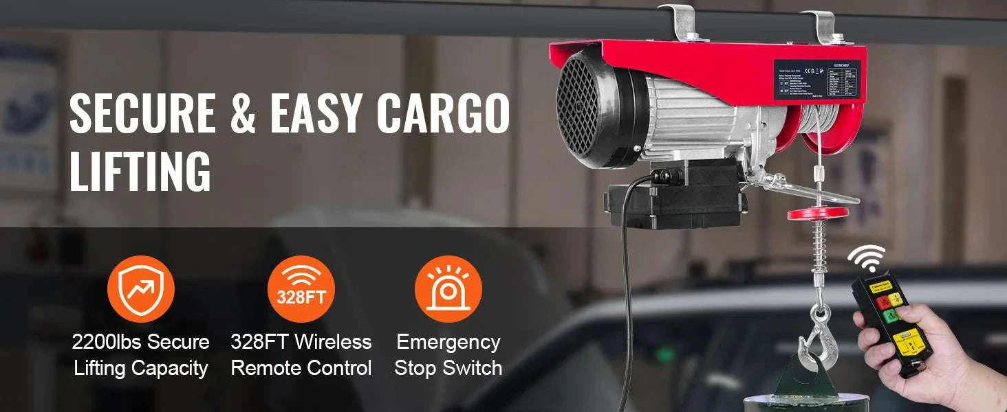 Electric Hoist Winch 400–1000kg with Remote Control for Garage Use-Wireless 600kg / spain