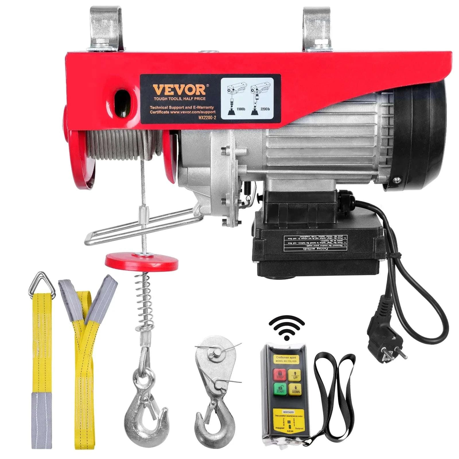 Electric Hoist Winch 400–1000kg with Remote Control for Garage Use-Wireless 600kg / spain