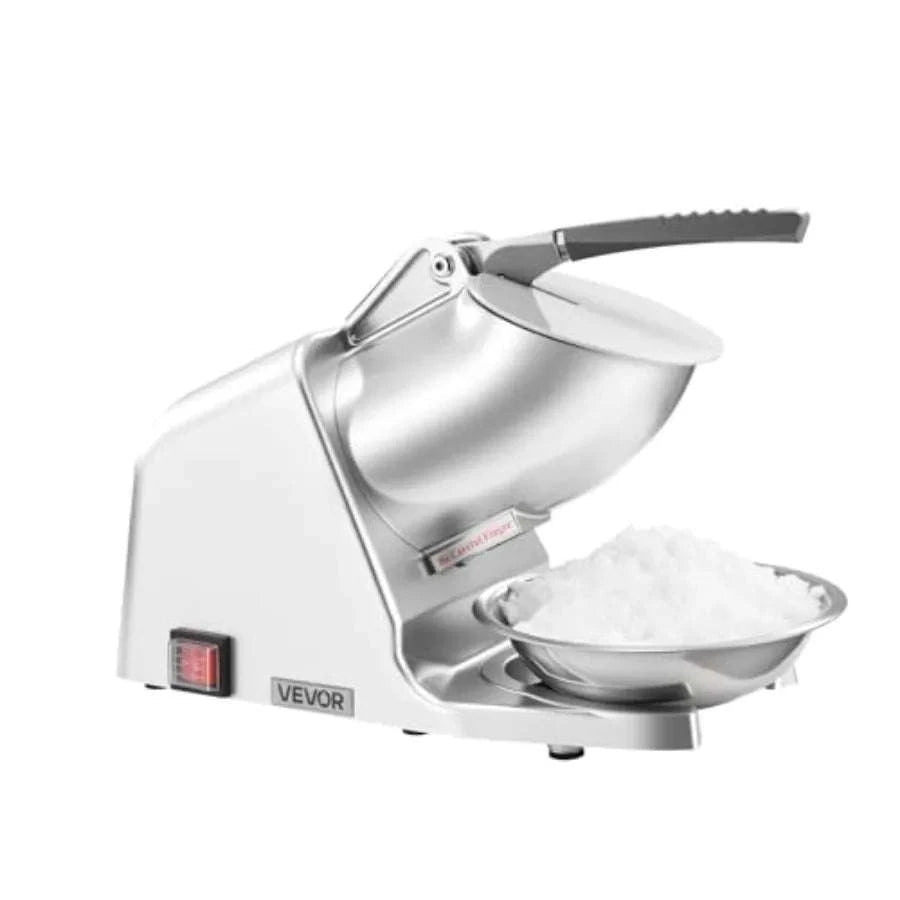 Electric Ice Crusher Machine 143lbs/hr Snow Cone Maker with Bowl-United States / Sliver
