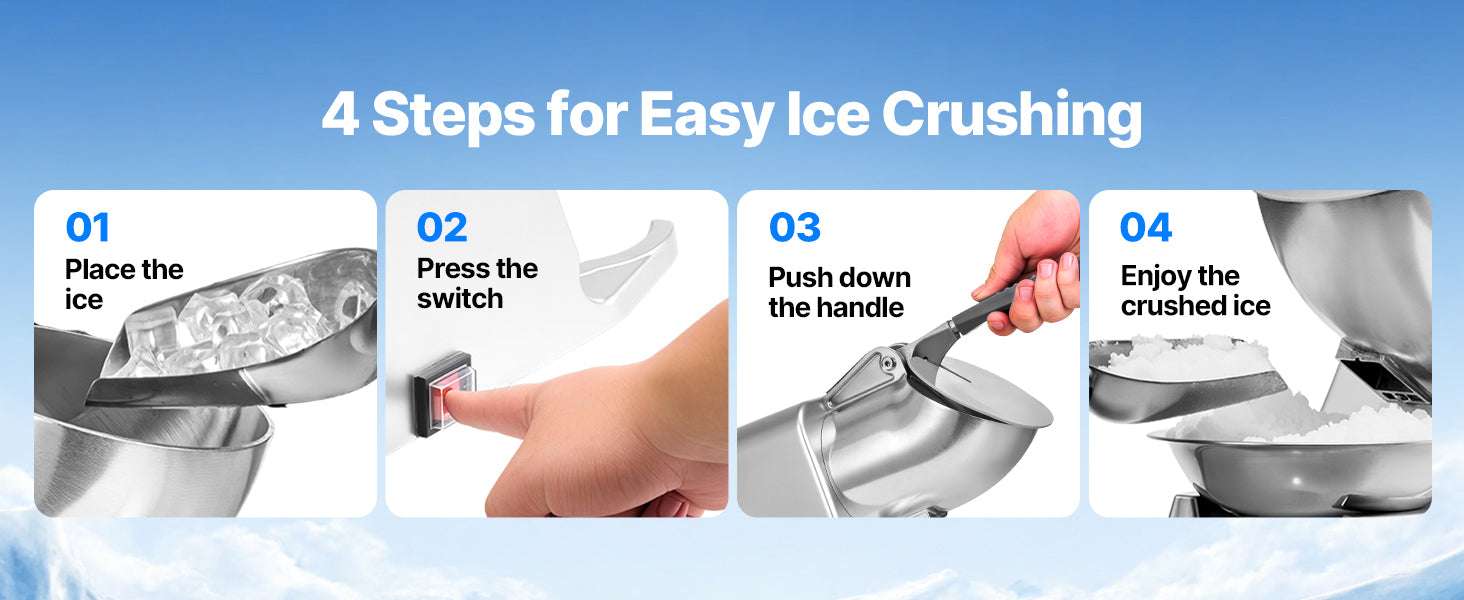 Electric Ice Crusher Machine with Bowl & Cover, 3KG/Min Shaved Ice-143lbs / United States