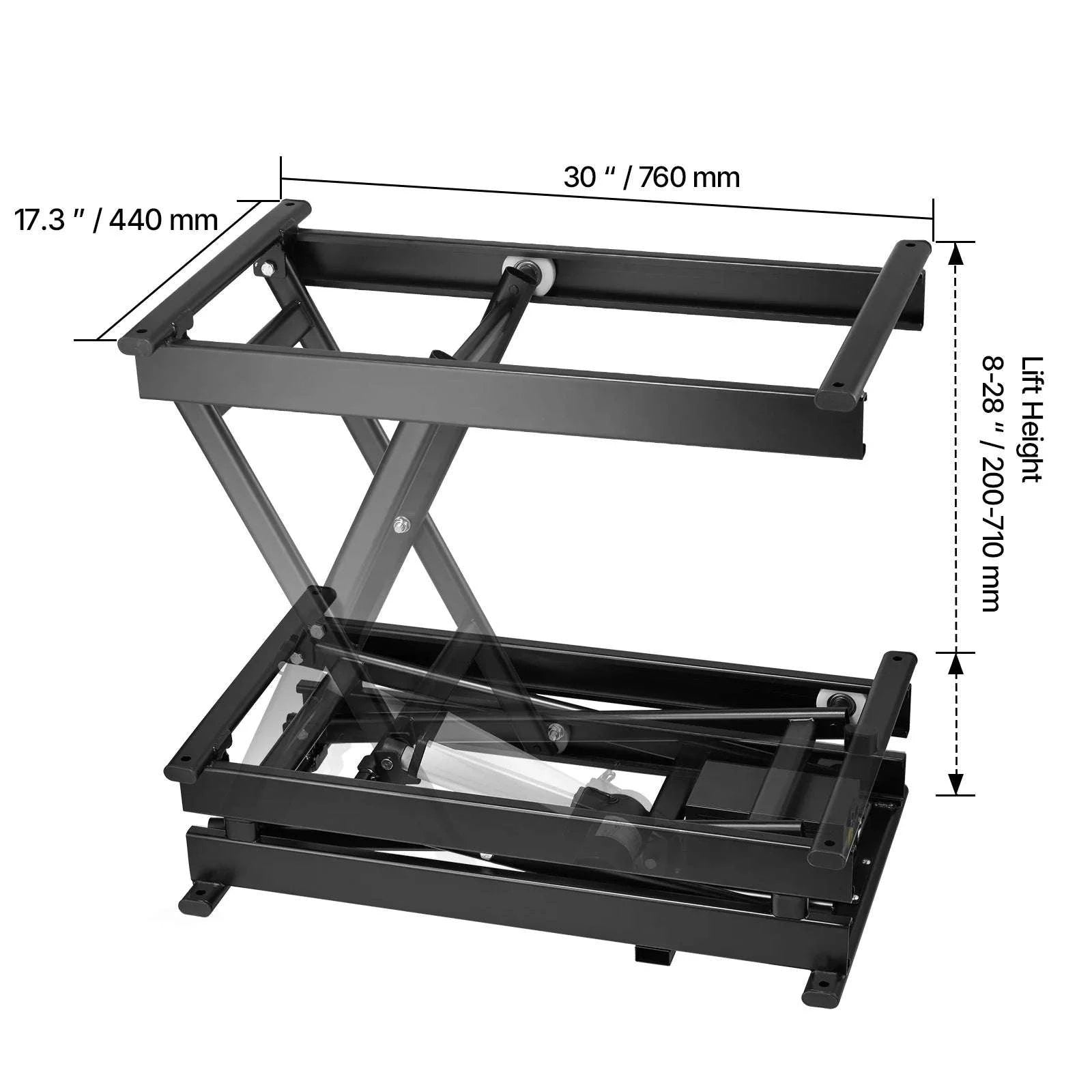 Electric Lift Table 330 lb Capacity 8-28" Adjustable with Wheels-330LBS / United States