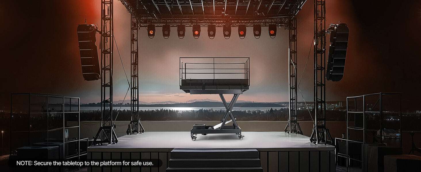 Electric Lift Table 330 lb Capacity 8-28" Adjustable with Wheels-330LBS / United States