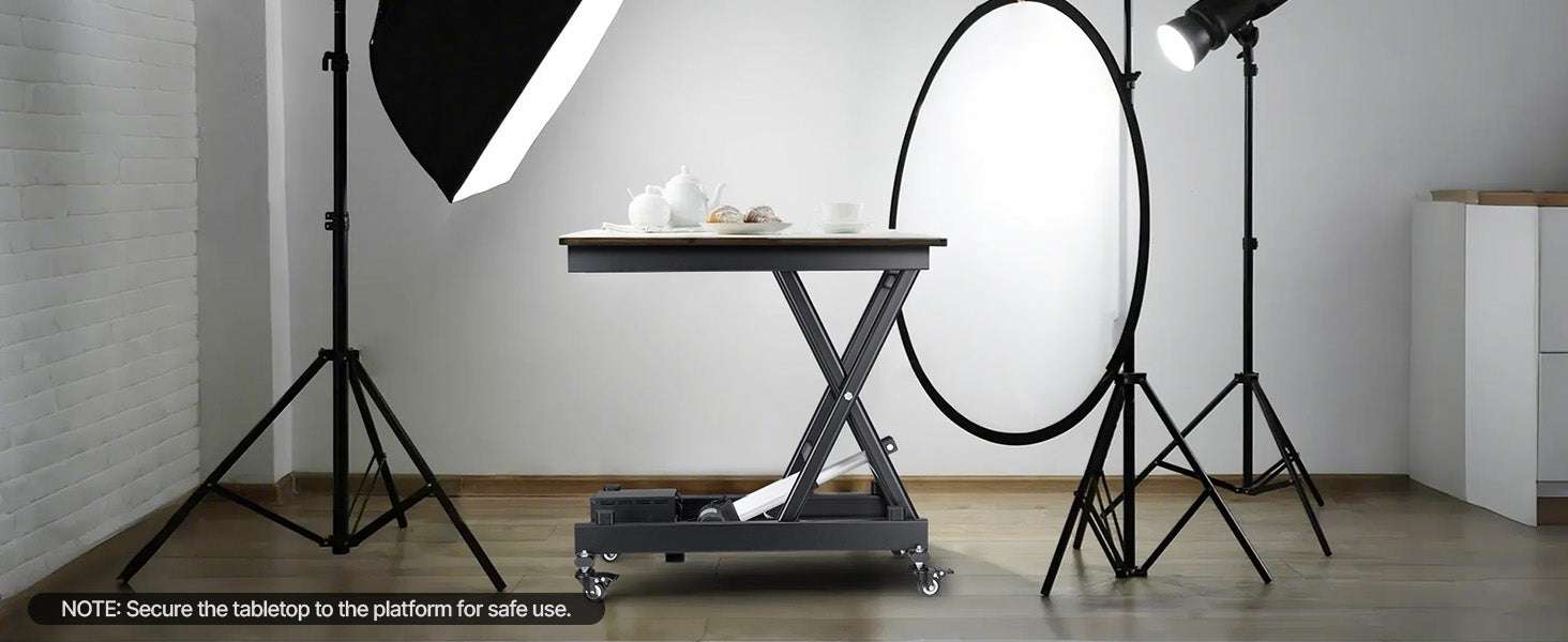 Electric Lift Table 330 lb Capacity 8-28" Adjustable with Wheels-330LBS / United States
