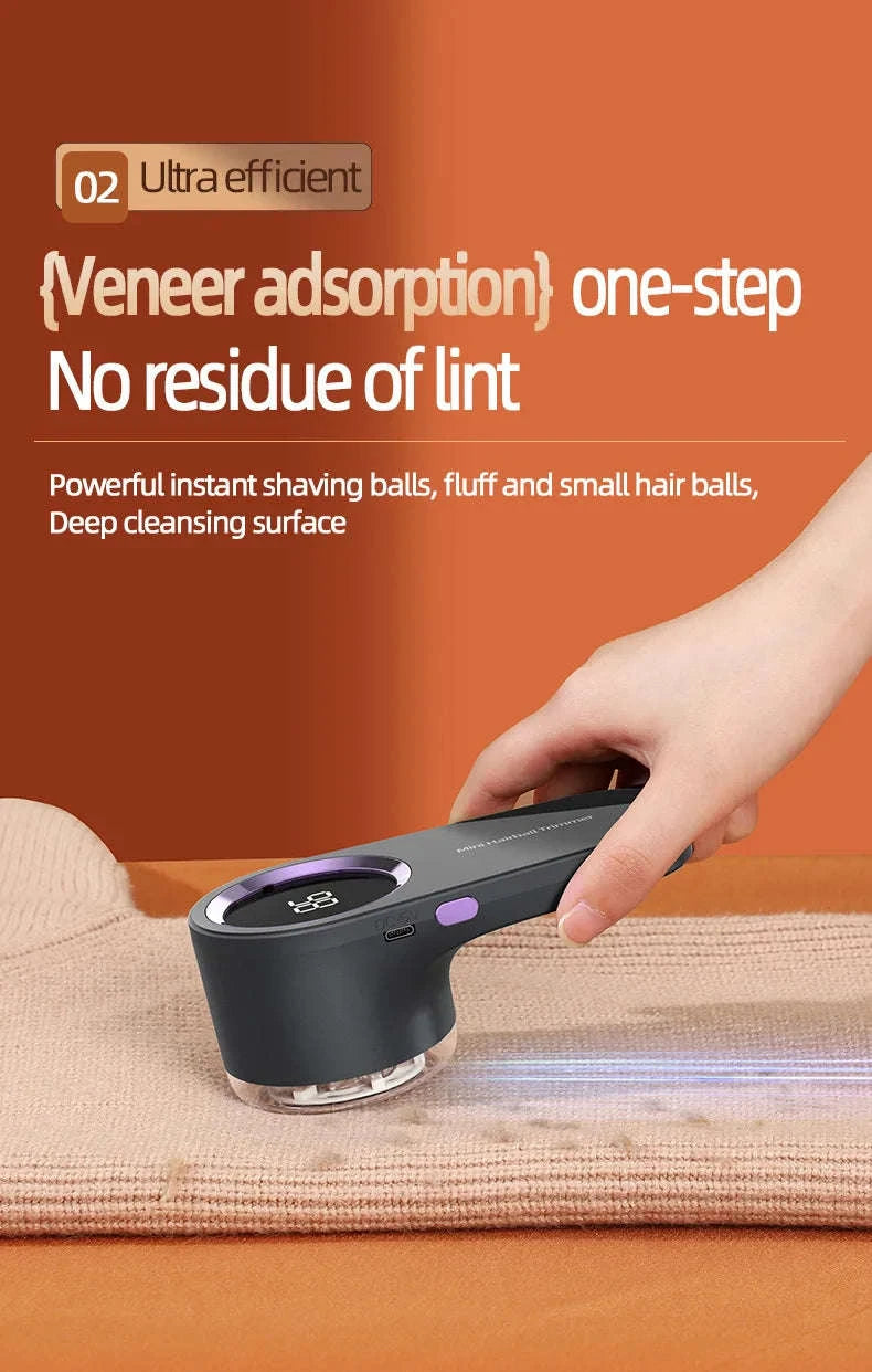 Electric Lint Remover with LED Digital Display-Grey