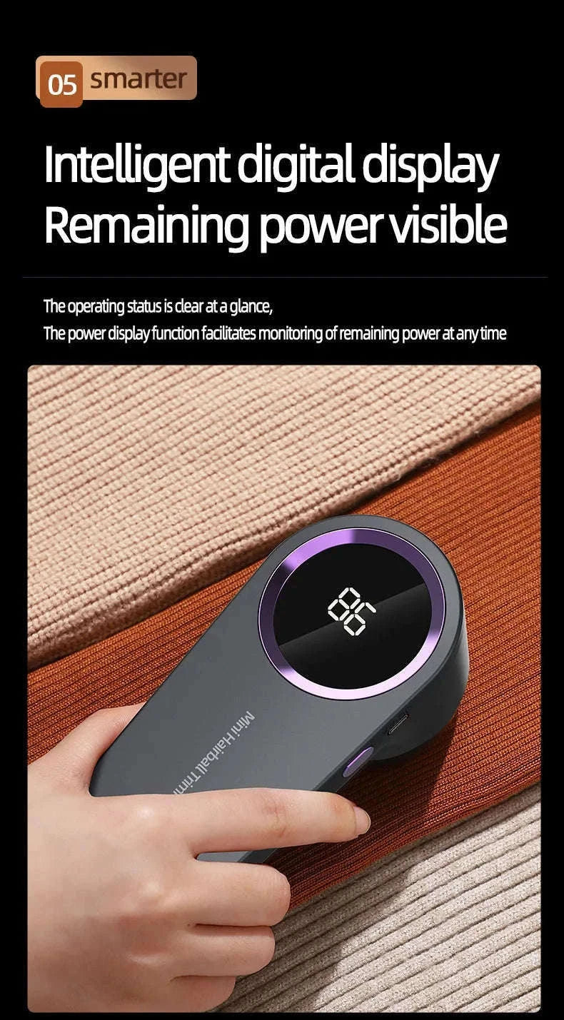 Electric Lint Remover with LED Digital Display-Grey