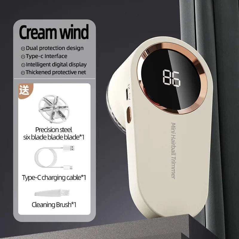 Electric Lint Remover with LED Digital Display-Grey