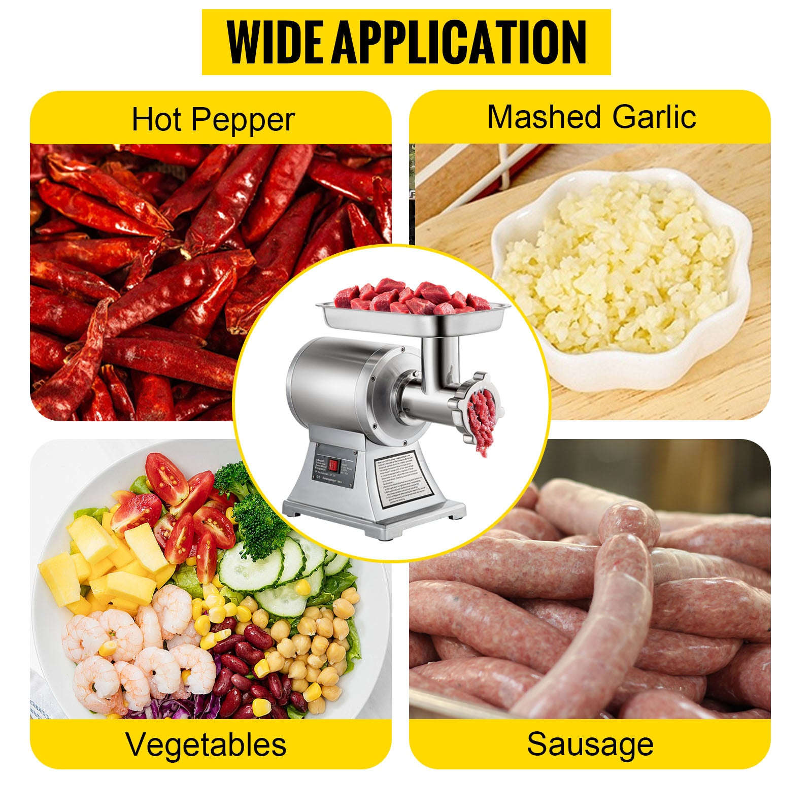 Electric Meat Grinder 1100W Stainless Steel Commercial-850W / Canada / 120kg/h