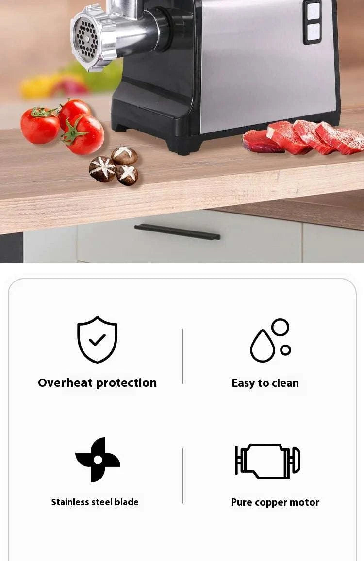 Electric Meat Grinder 800W Stainless Steel Sausage & Food Mincer-Meat grinder veget / EU
