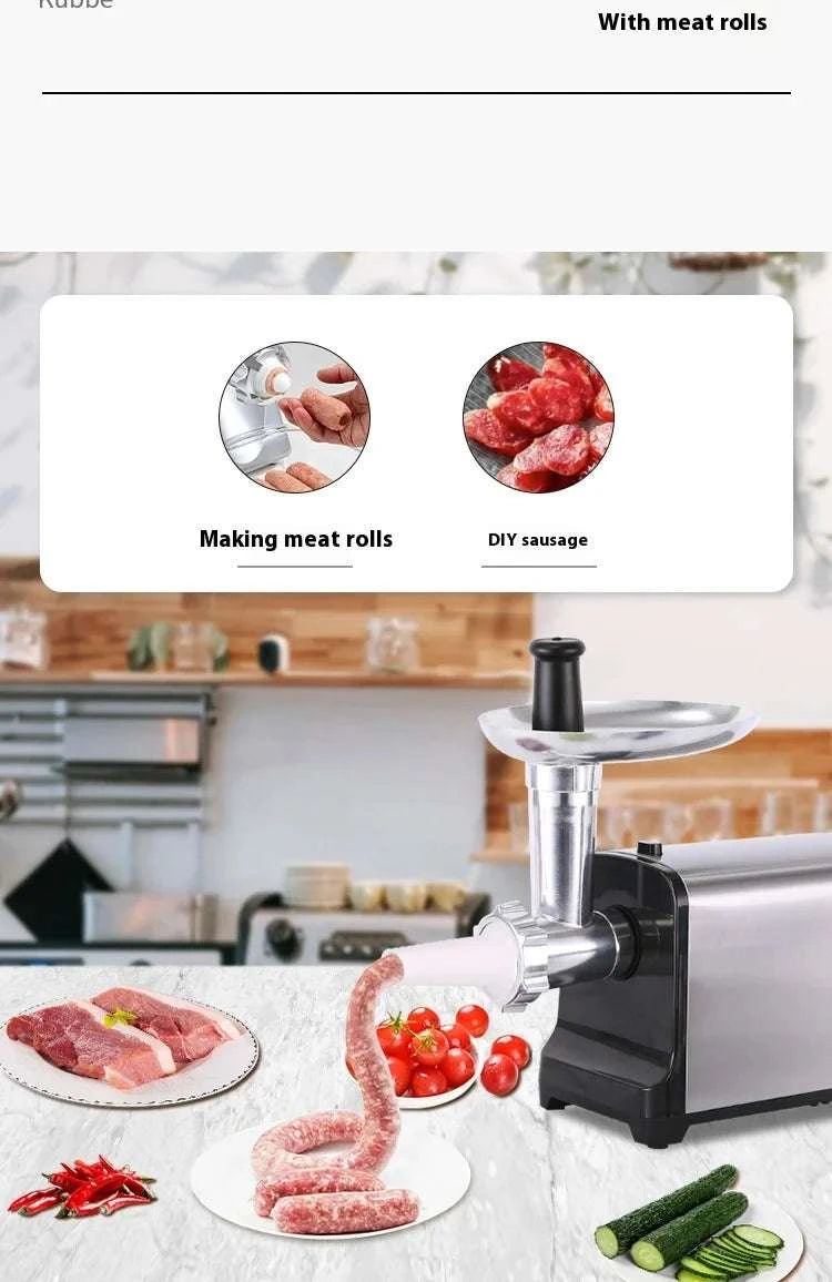 Electric Meat Grinder 800W Stainless Steel Sausage & Food Mincer-Meat grinder veget / EU