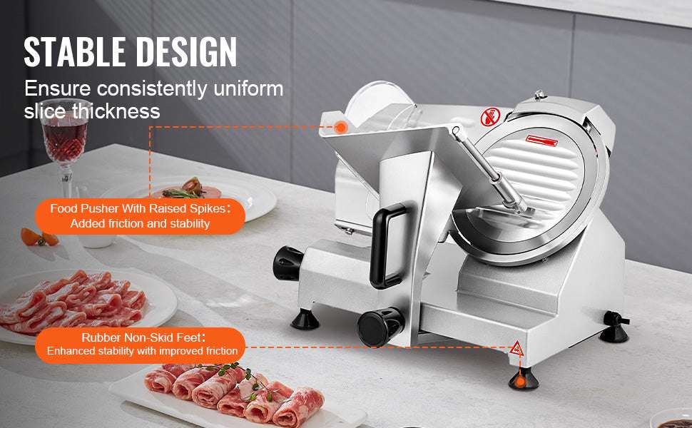 Electric Meat Slicer 8" Carbon Steel Blade with Adjustable Thickness-8inch / United States