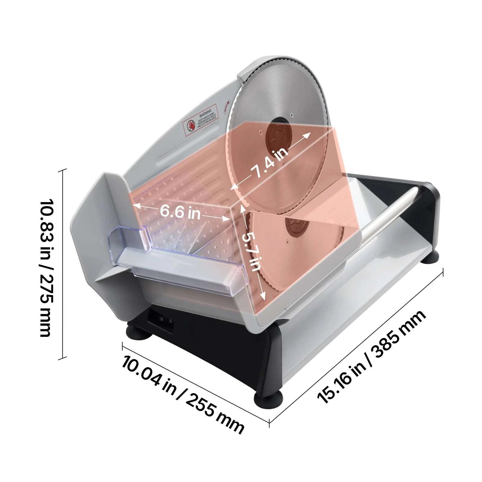 Electric Meat Slicer with Adjustable Thickness & Dual Blades-10 inch 320W / United States