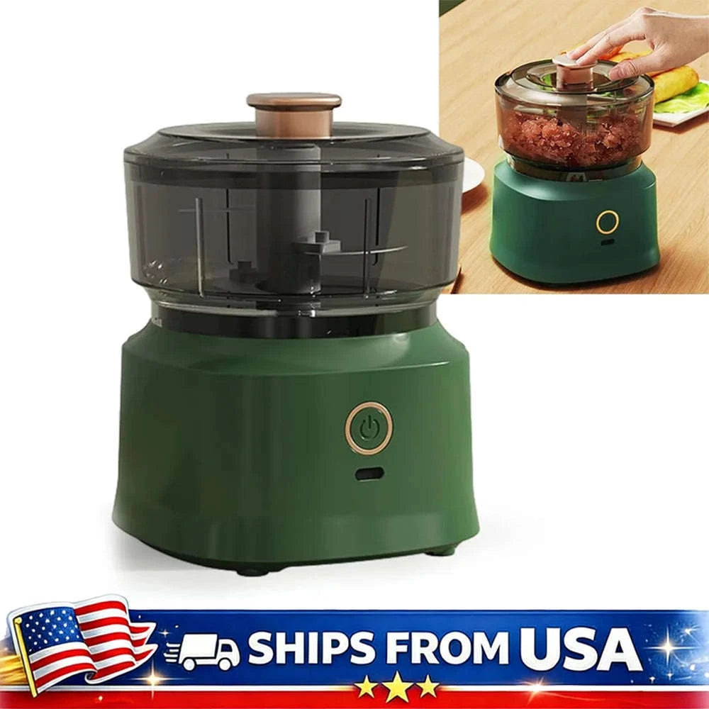 Electric Mini Food Chopper 350ML USB Rechargeable Garlic & Meat Grinder-White / United States