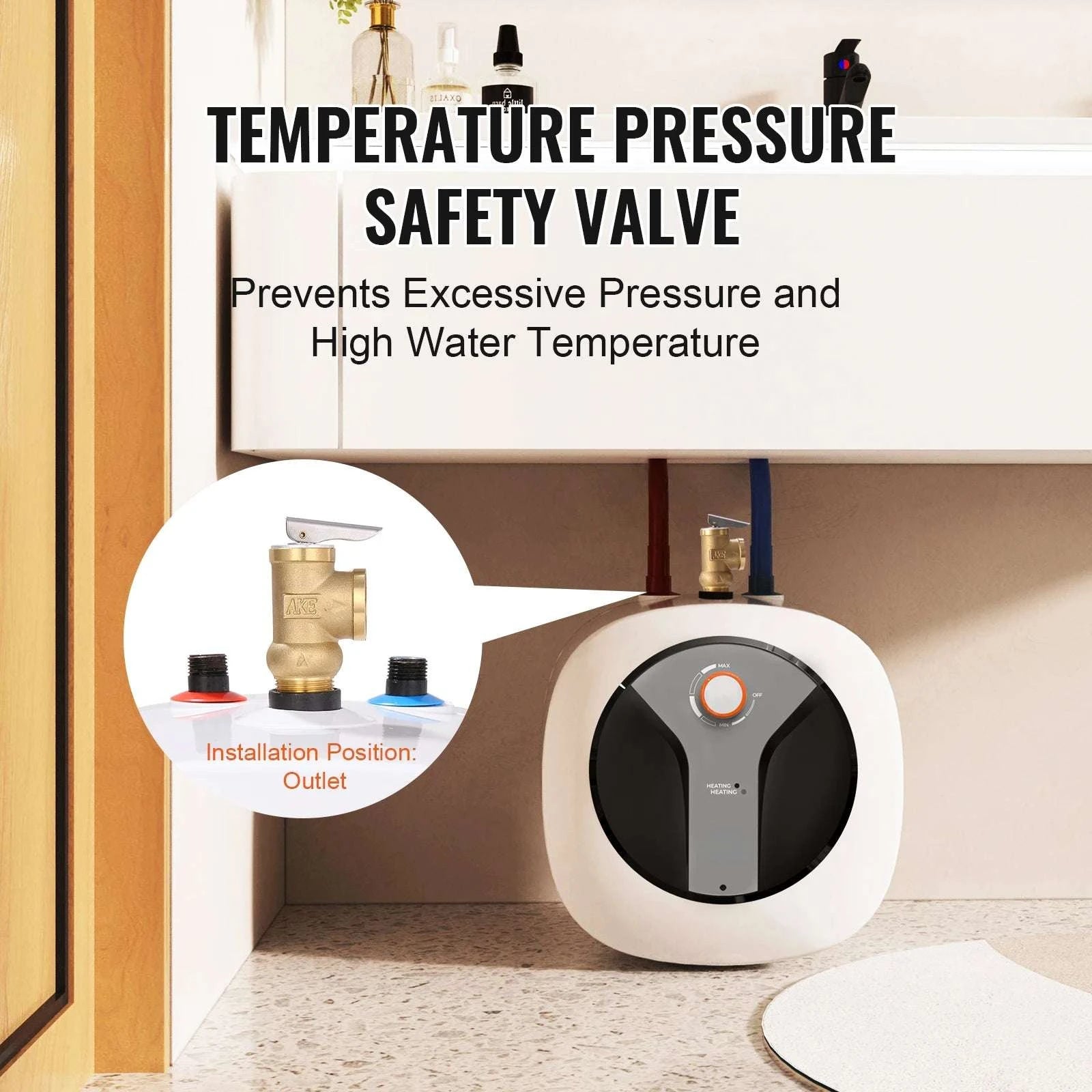 Electric Mini Tank Water Heater 10L 1440W Fast Heating Unit-4Gal / United States