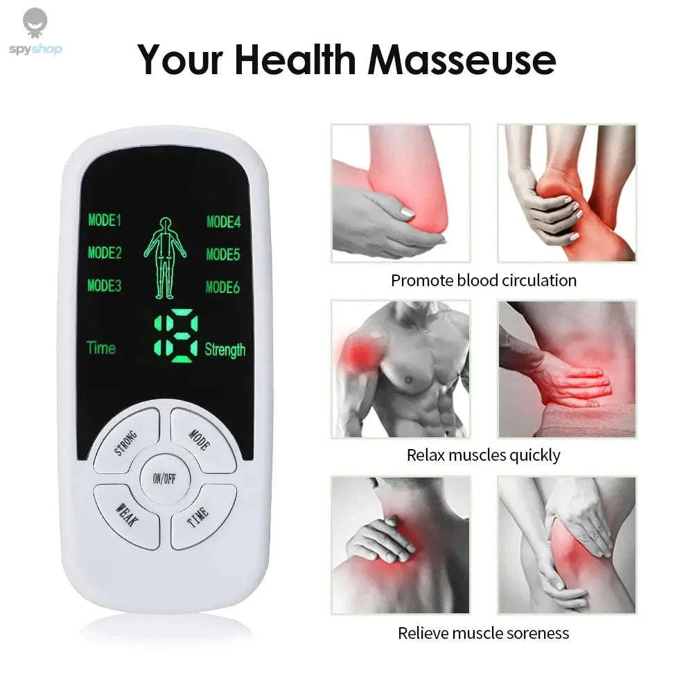 Electric Muscle Stimulation Device – Portable TENS & EMS Pain Relief and Recovery Support-white