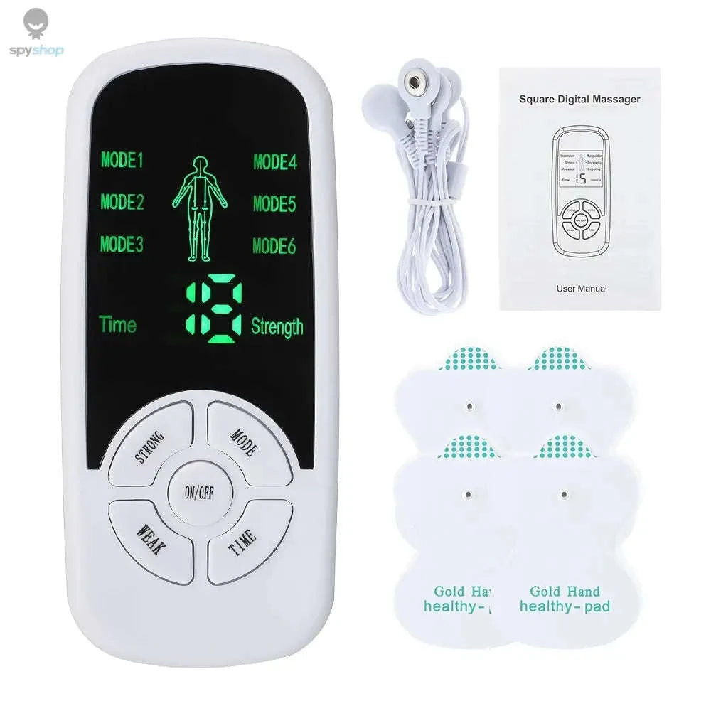 Electric Muscle Stimulation Device – Portable TENS & EMS Pain Relief and Recovery Support-white