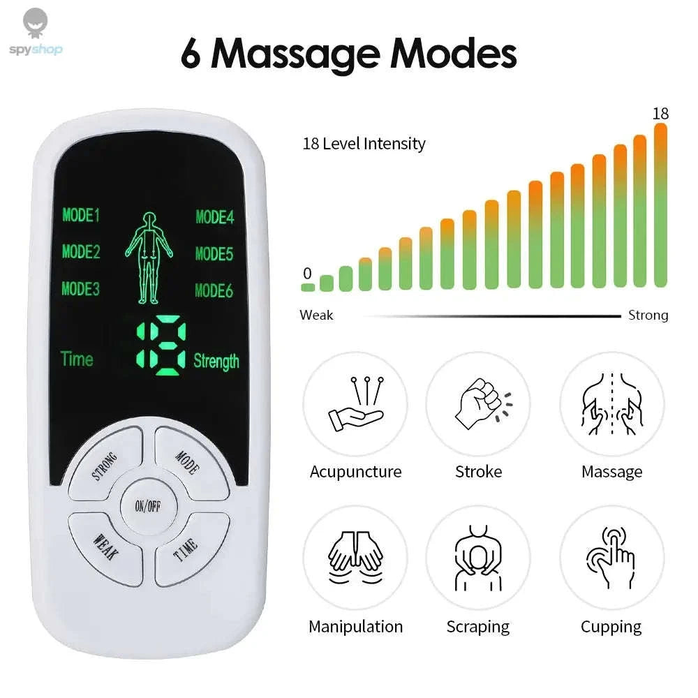 Electric Muscle Stimulation Device – Portable TENS & EMS Pain Relief and Recovery Support-white