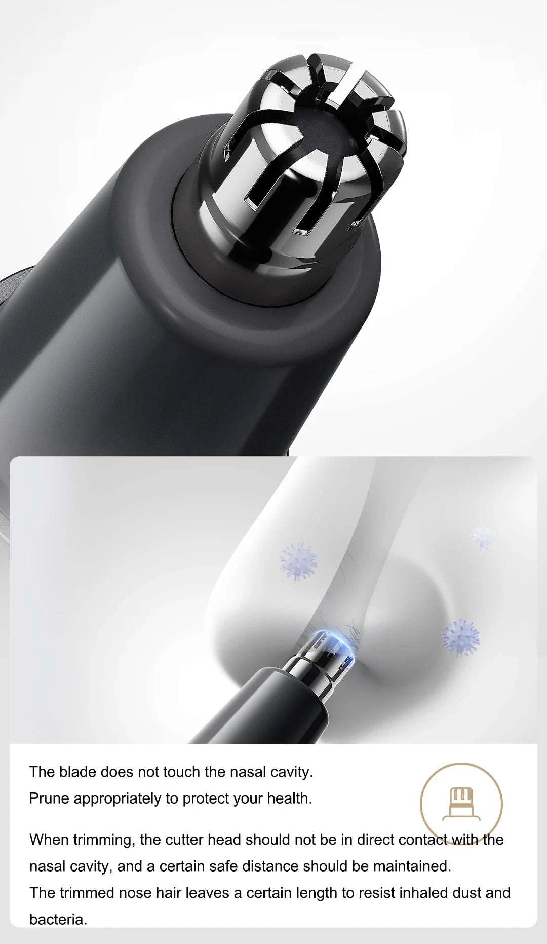 Electric Nose Hair Trimmer Rechargeable Painless Grooming Tool-Mijia nose hair trim / China Mainland
