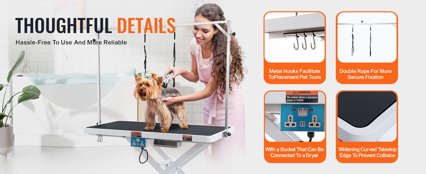 Electric Pet Grooming Table with Adjustable Arm for Large Dogs-50inch / United States