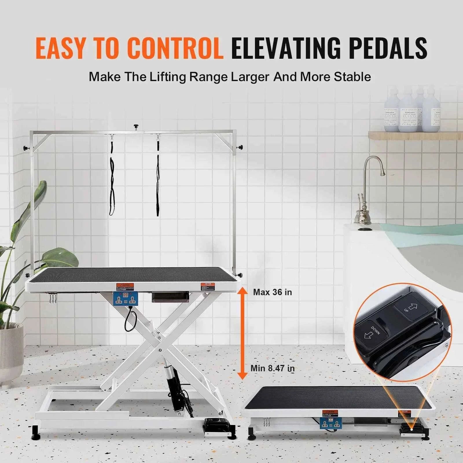 Electric Pet Grooming Table with Adjustable Arm for Large Dogs-50inch / United States