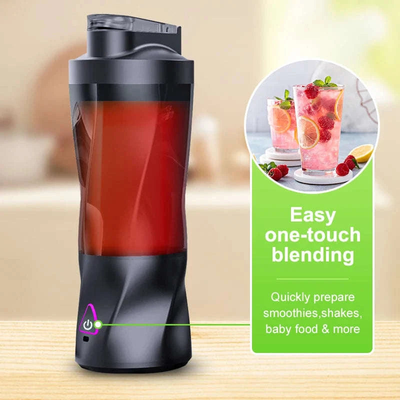 Electric Portable Juicer Blender 700ml USB Rechargeable-HD-10 Black / 11.1